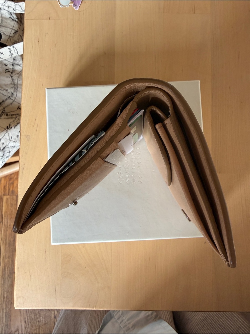 Maison Margiela Tan Leather Compact Wallet - Minimal Stitch Accent - Picture 5 of 7